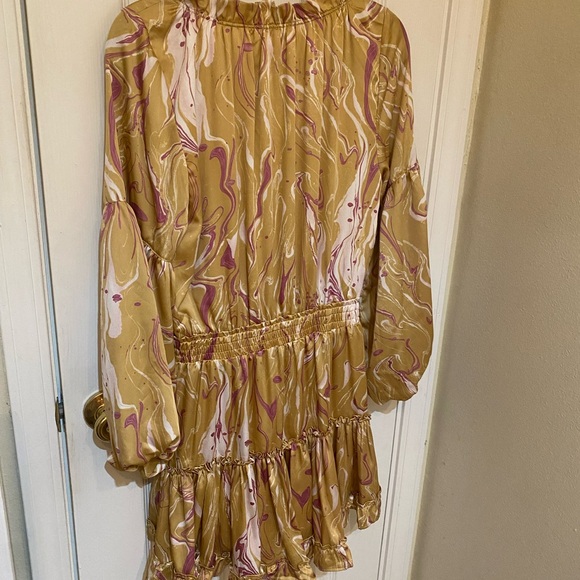 EUC Buddy Love Zozo Venus Ruffle Satin Mini Dress - Picture 3 of 3